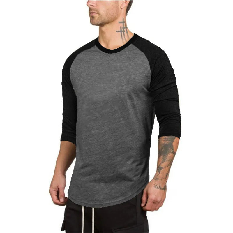 Männer T-Shirt aus reiner Baumwolle mit Slim Fit und sieben-Punkt Hülsen