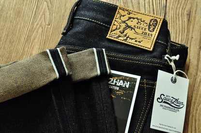 Herren Jeans aus Baumwolle und Leinen im Taper Fit mit 16,5 Unzen