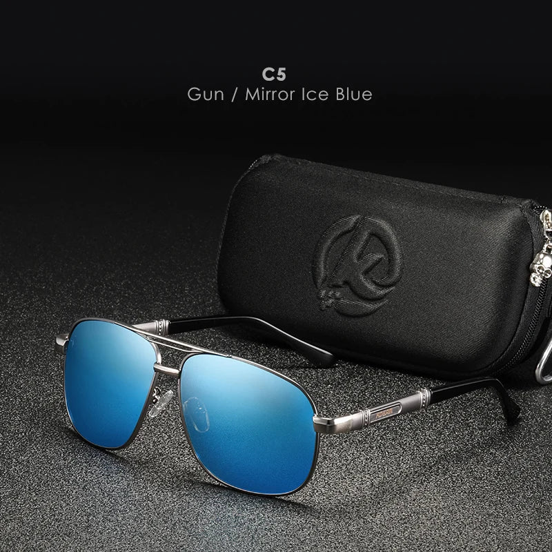 Sonnenbrille Al-Mg quadratisch polarisiert Outdoor UV400 Herren Damen