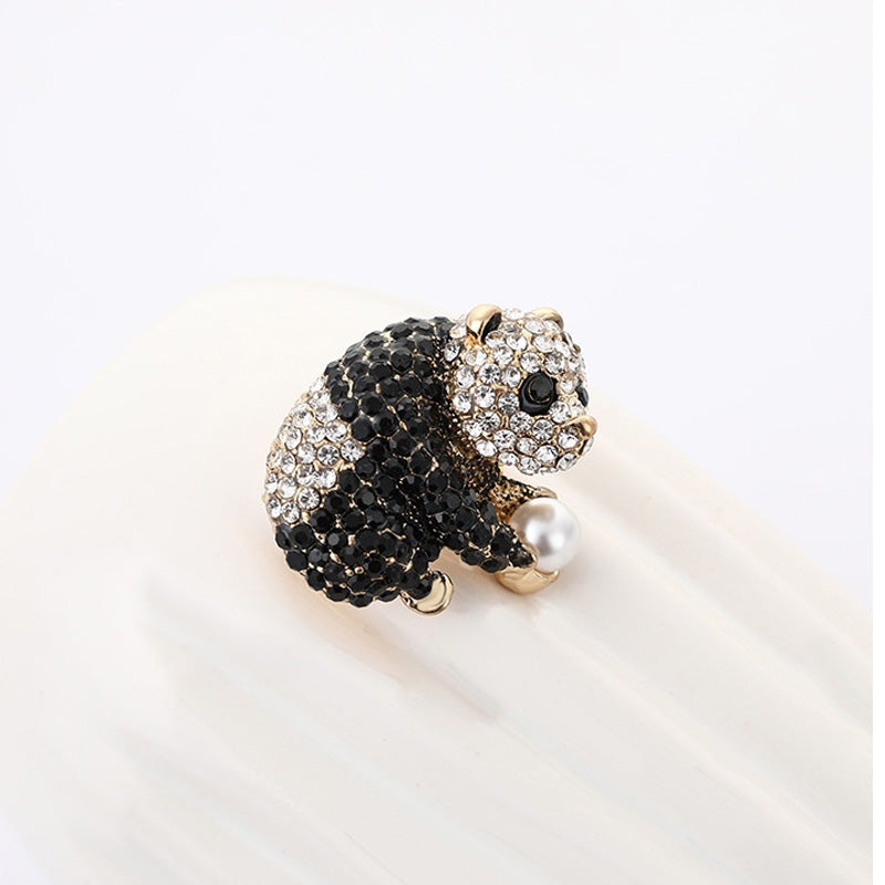 Brosche Panda Strass Tier Anzug Hemd Festival Geschenk Niedlich