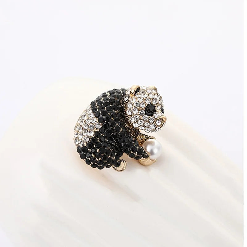 Brosche Panda Strass Tier Anzug Hemd Festival Geschenk Niedlich
