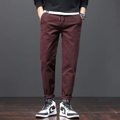 Herren Hosen aus Baumwolle im Casual-Stil mit Taschen und geradem Schnitt