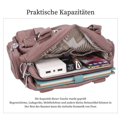 Damen-Schultertasche aus PU-Leder in kompakter Bauweise mit Angenehmer Haptik und Mehrfachfächern