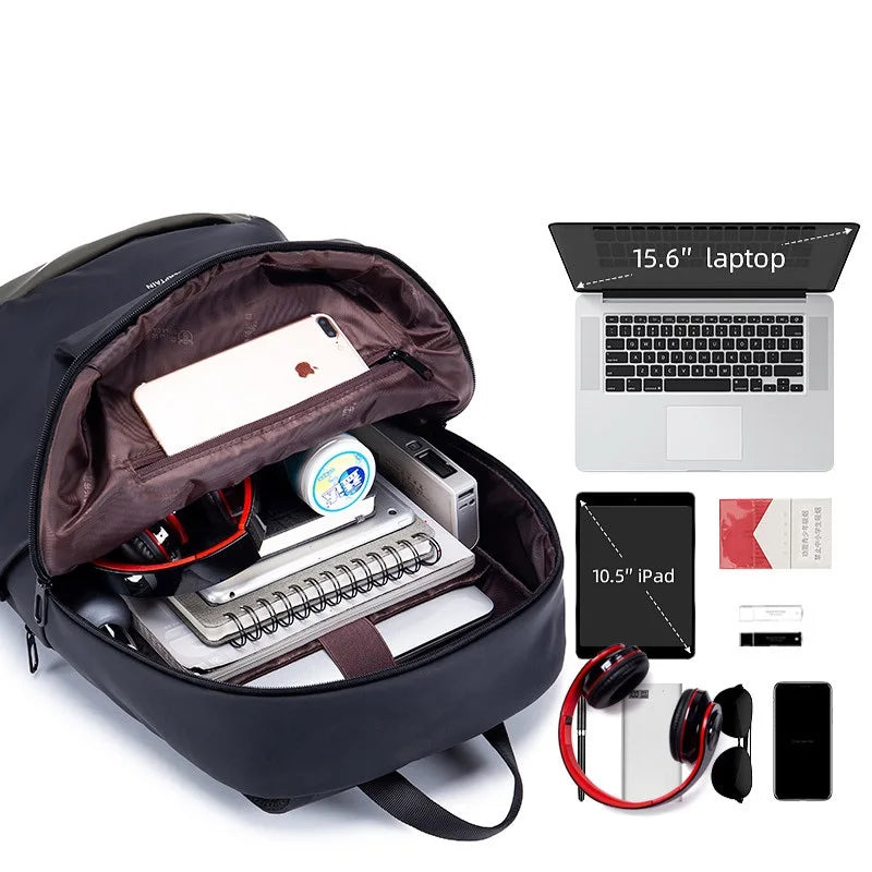 Herren-Schulrucksack Mit Laptopfach Und Wasserdicht Großes Fassungsvermögen Für 15-Zoll-Laptops