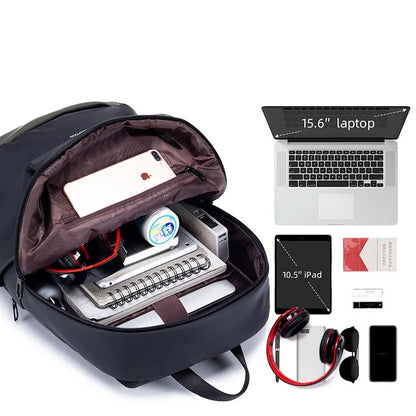 Herren-Schulrucksack Mit Laptopfach Und Wasserdicht Großes Fassungsvermögen Für 15-Zoll-Laptops