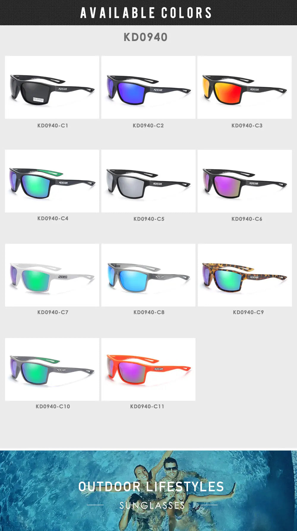 Sonnenbrille quadratisch polarisiert 65mm Outdoor Angeln Sport Herren