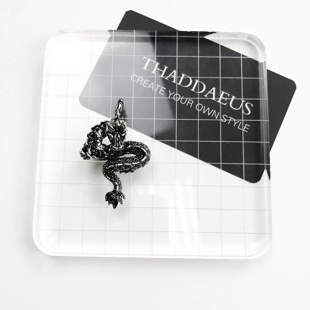 Damen-Charm-Anhänger mythischer Drache Punk aus Sterlingsilber