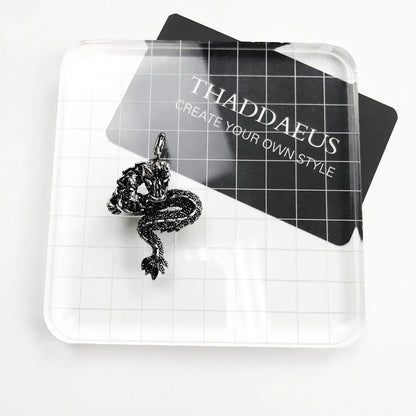Damen-Charm-Anhänger mythischer Drache Punk aus Sterlingsilber