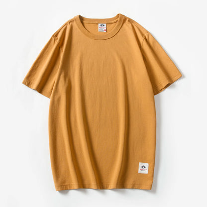 Männer T-Shirt aus einfarbigem Stoff mit kurzen Ärmeln und Casual-Stil