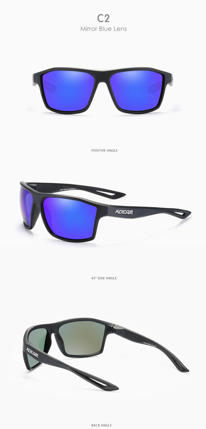 Sonnenbrille quadratisch polarisiert 65mm Outdoor Angeln Sport Herren