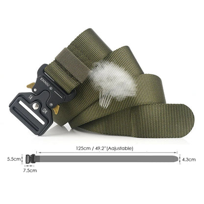 Herren-Taktischer Gürtel aus Nylon Verstellbar Mit Korrosionsbeständiger Schnalle 4,3 cm Breite