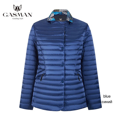 Winddichte, warme Damenjacke mit langem Reißverschluss und Kapuze – Herbstlicher Daunenparka aus Baumwolle