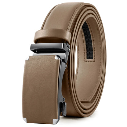 Herren Echtleder-Gürtel 3,4 cm Automatik-Schnalle Business Leisure Rindsleder