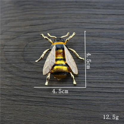Brosche Hummel Biene Emaille Gelb Insekt Urlaub Bankett Damen