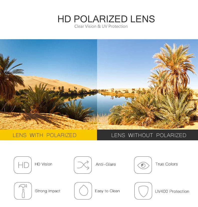 AOWEAR Photochrome polarisierte randlose Sonnenbrille für Herren, Tag und Nacht, Fahren, Chamäleon-Brille, Autofahrer, blendfreie Brille