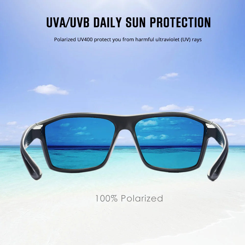 Sonnenbrille quadratisch polarisiert 65mm Outdoor Angeln Sport Herren