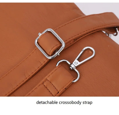 Damen-Schultertasche aus PU-Material Mit Großem Fassungsvermögen und Reißverschluss für Alltag und Freizeit