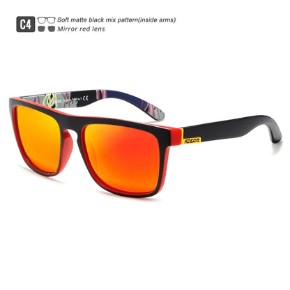 Sonnenbrille quadratisch flaches Top polarisiert Spiegel Hartschale Herren