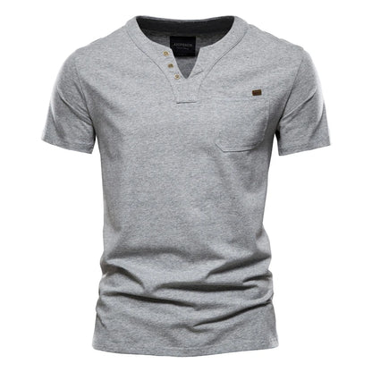Herren T-Shirt aus hochwertiger Baumwolle mit klassischem V-Ausschnitt