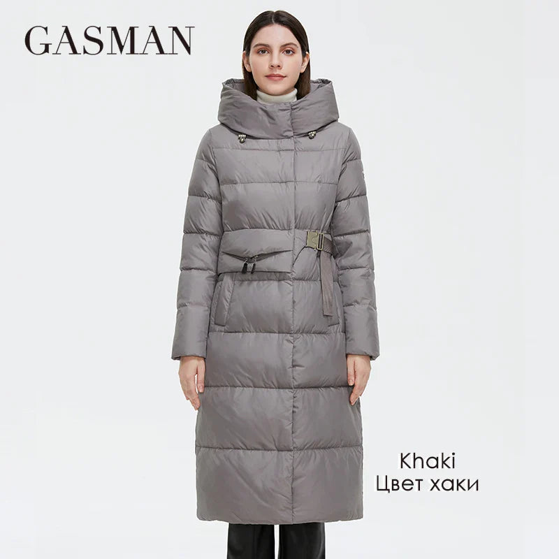 Damen-Frühlingsjacke aus dünner Baumwolle mit Kapuze und Taschen – modischer, mittellanger Parka für den Herbst