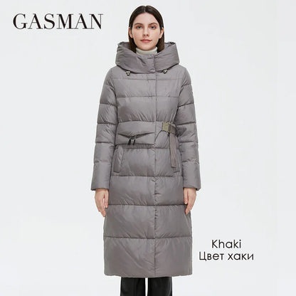 Damen-Frühlingsjacke aus dünner Baumwolle mit Kapuze und Taschen – modischer, mittellanger Parka für den Herbst