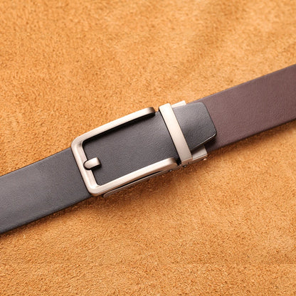 Herren Luxus Echtleder-Gürtel 3,5 cm Designer Automatik-Schnalle Business Rindsleder