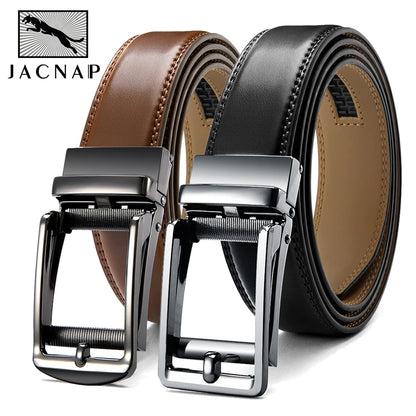Herren Echtleder-Gürtel 3,5 cm Automatik-Schnalle Rindsleder Business Casual