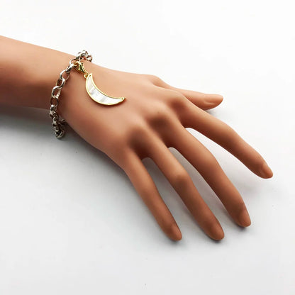 Damen-Charm-Anhaenger Mond gold aus Sterlingsilber