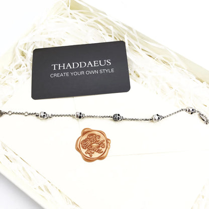 Damen-Armband Totenkopf Gliederkette Rebel Herbst aus Sterlingsilber