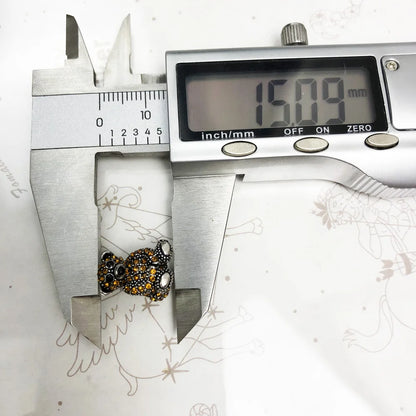 Damen-Charm-Anhänger Teddybär braun Perlen süß aus Sterlingsilber