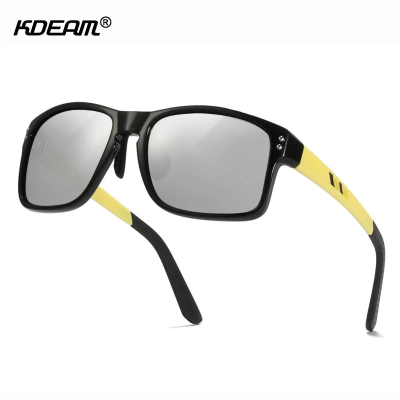 Sonnenbrille Sport TR90 polarisiert rechteckig XL Fahren Damen Herren