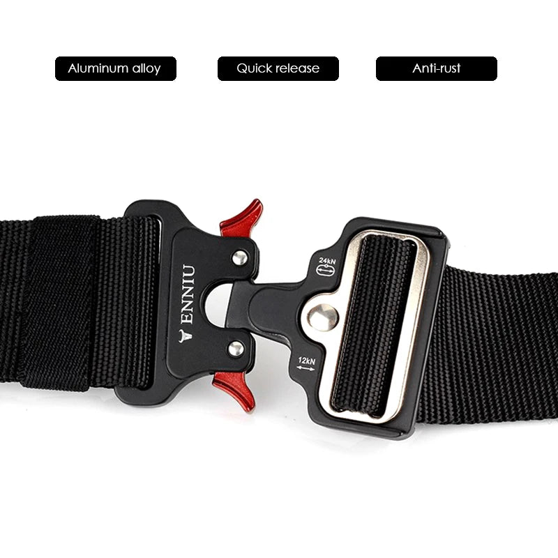 Herren-Taktischer Gürtel aus Nylon mit Schnellverschluss und robuster Metall-Schnalle 5 cm Breite