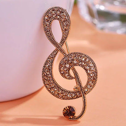 Brosche Musiknote Strass Vintage Antik Luxus Geschenk Damen