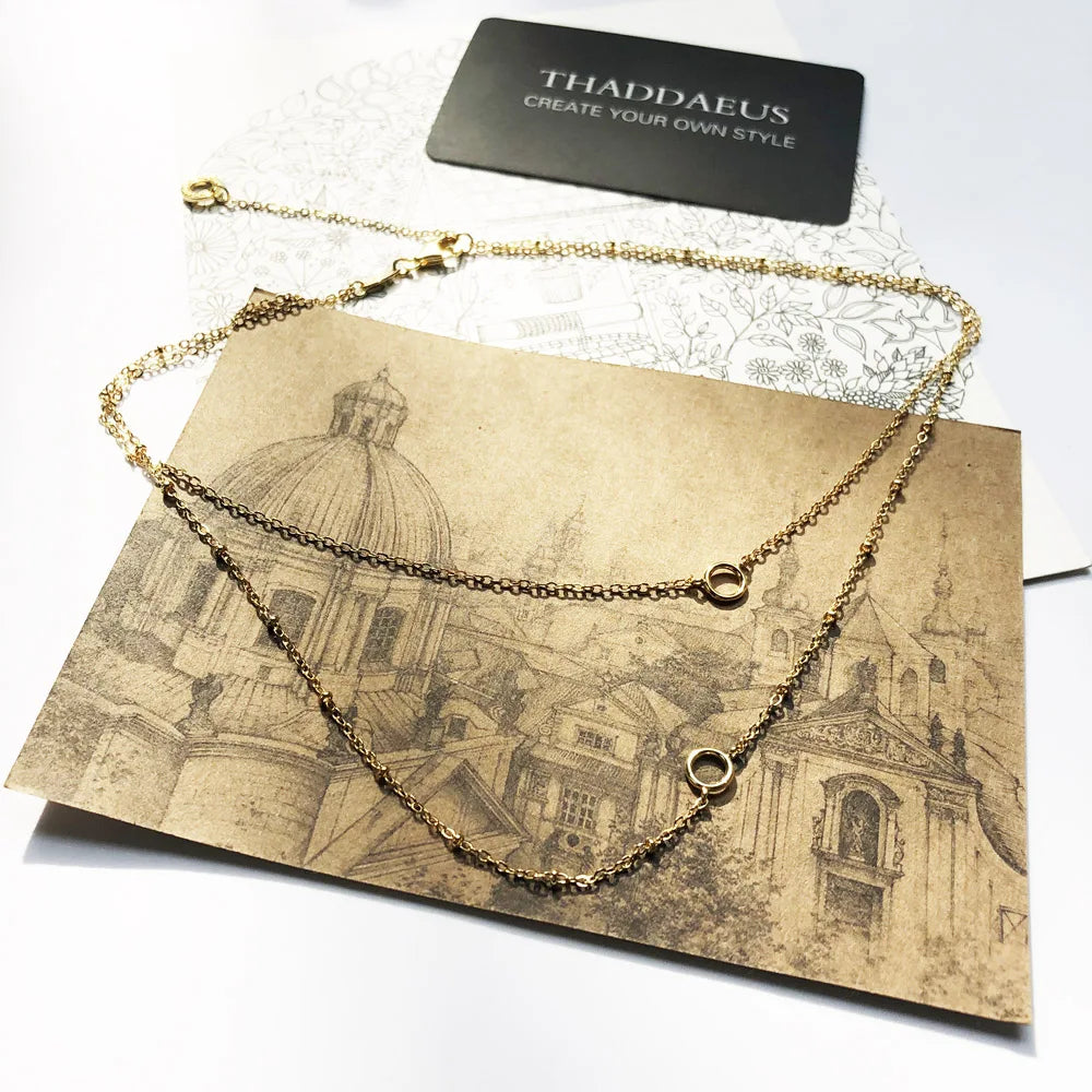 Damen-Halskette Charm-Träger golden Winter Böhmen aus Sterlingsilber