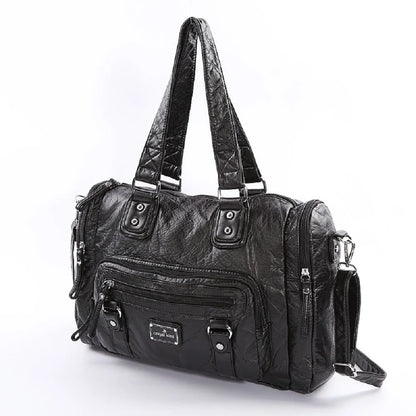 Damen-Schultertasche aus PU-Leder mit Top-Griff und extrem großem Fassungsvermögen für Alltag
