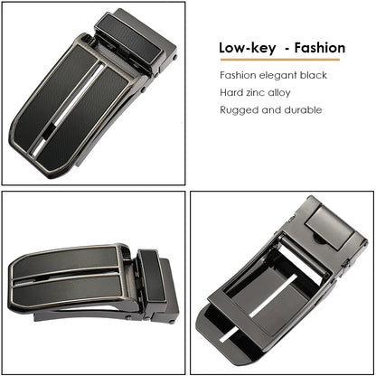 VATLY Echter Ledergürtel Herren 3cm Dünn Automatik-Schnalle Braun 130cm