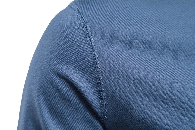 Herren Langarm T-Shirt mit Button-Down-Henley-Kragen aus hochwertiger Baumwolle