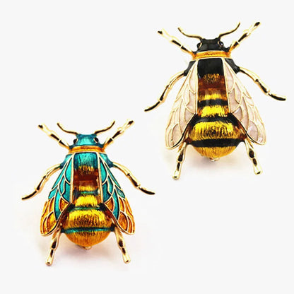 Brosche Hummel Biene Emaille Gelb Insekt Urlaub Bankett Damen