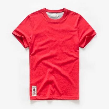 Männer T-Shirt aus Baumwolle im einfarbigen Design mit klassischem O-Ansatz