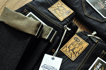Herren Jeans aus Baumwolle und Leinen im Taper Fit mit 16,5 Unzen