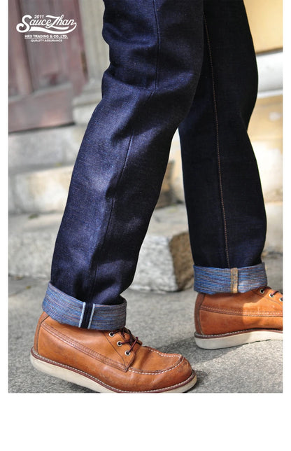 Herrenjeans aus 21oz Rainbow Selvedge Denim im Vintage-Stil für Männer