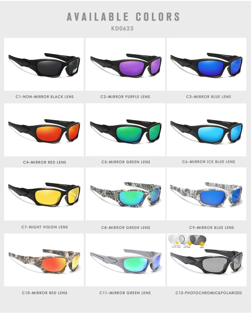 Sonnenbrille Radfahren polarisiert schwarz Krieger-Stil Reißverschlussetui Herren