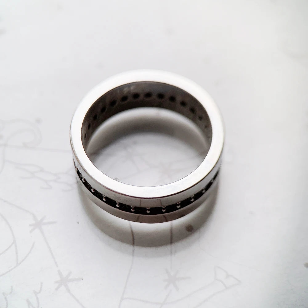 Damen-Ring Eternity klassisch schwarz aus Sterlingsilber