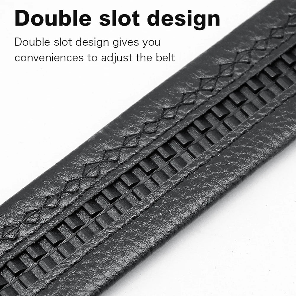 Herren Ratchet Ledergürtel 3,5 cm Automatik-Schnalle abriebfest Innenriemen