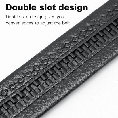 Herren Ratchet Ledergürtel 3,5 cm Automatik-Schnalle abriebfest Innenriemen