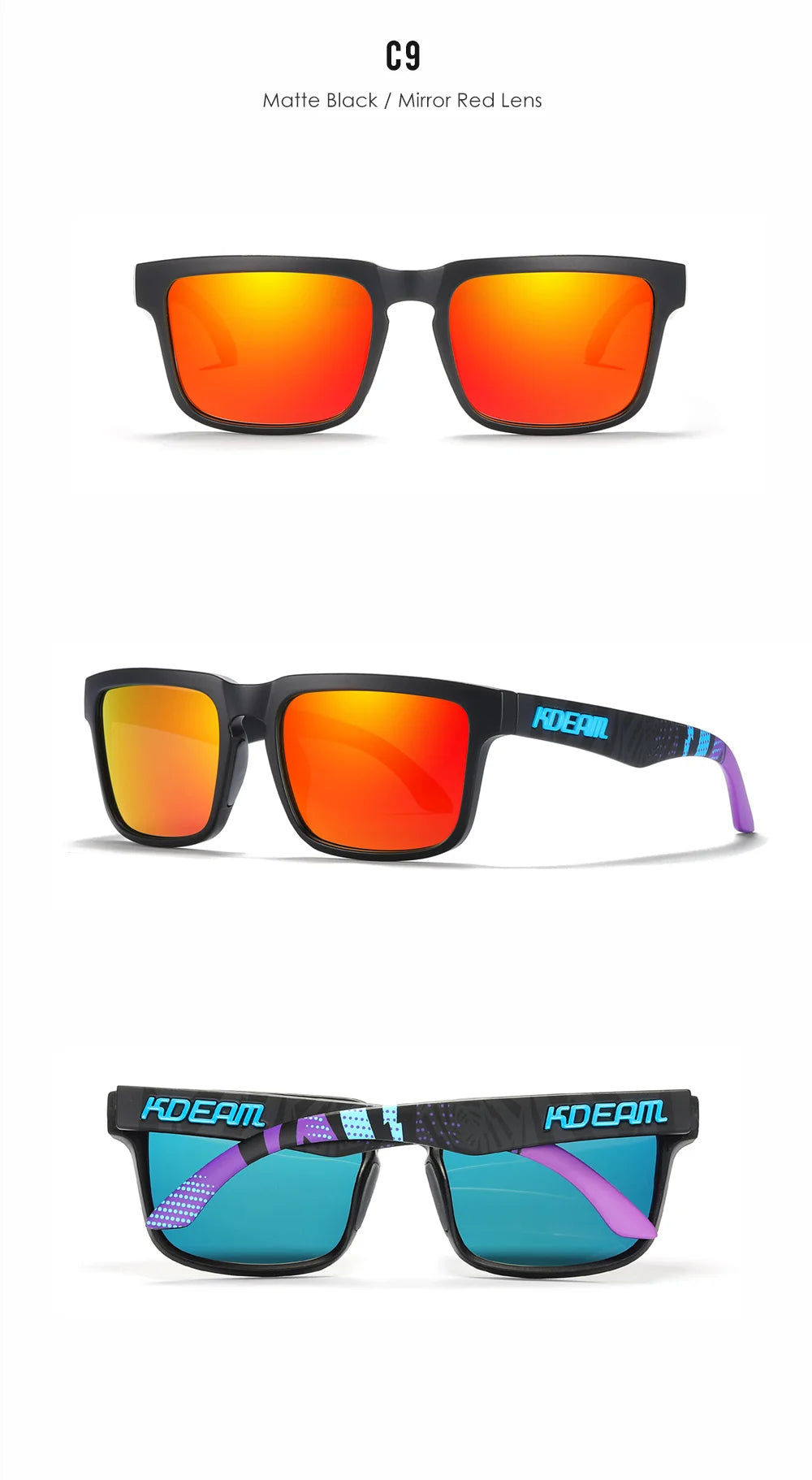 Sonnenbrille quadratisch polarisiert Angeln Lifestyle Spiegel Hartbox Unisex