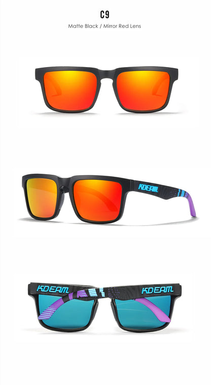 Sonnenbrille quadratisch polarisiert Angeln Lifestyle Spiegel Hartbox Unisex