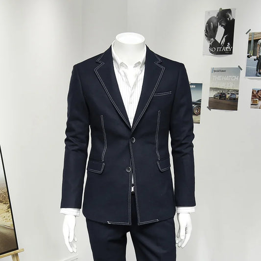 Leichter Herren-Leinenanzug mit Blazer und Hose im lässigen Stil – ideal für Hochzeit, Büro und Alltag