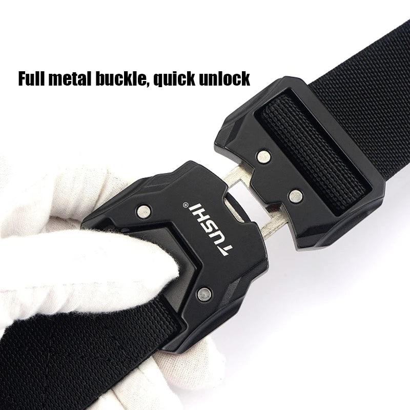 Unisex-Gürtel Aus Elastischem Nylon Mit Metall-Schnalle Und Schnellverschluss, Universell Verstellbar