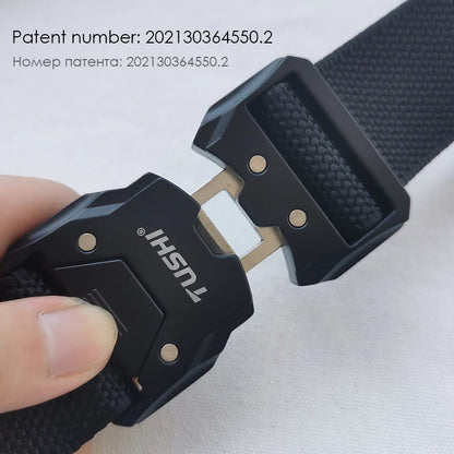 Herren-Taktischer Gürtel aus 1200D Nylon mit Schnellverschluss und robuster Metall-Schnalle, Breite 3,8 cm